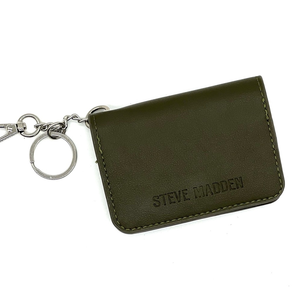 Steve Madden Olive Green Keychain Card Case Wallet NWOT